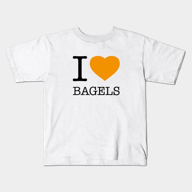 I LOVE BAGELS Kids T-Shirt by eyesblau